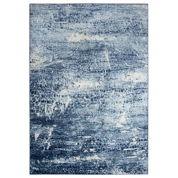 Encore 8' x 10' Abstract Blue/Gray/Rust/Blue Power-Loomed Area Rug