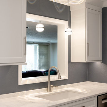 Custom White Kitchen with Calacatta Azulean Quartz Countertops