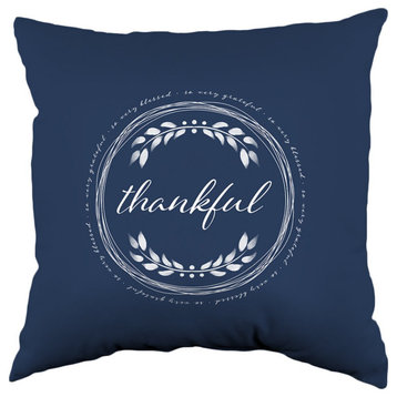 So Very Grateful Double Sided Pillow, Navy