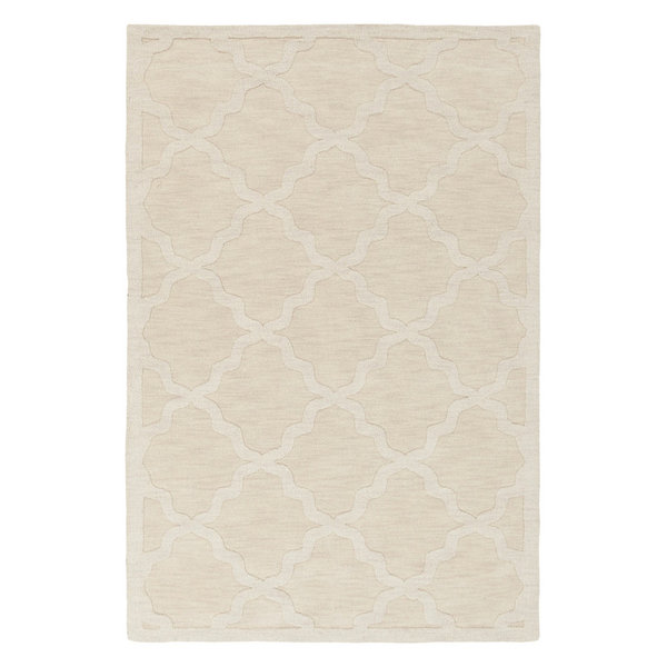 Contemporary Beige High Low Country Trellis Rug, 2'x3'