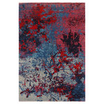 Bareens Designer Rugs - Contemporary Ziegler Shiloh Blue Red Hand-Knotted Wool Rug - 8'0'' x 10'1'' - Enhance the ambiance of your home with this magnificent Persian-influenced Turkish hand-knotted rug made by skilled artisans capable of creating the most exceptional vegetable dyes and hand-spun wool. This exquisite handmade rug is a one-of-a-kind  Kafkaz, otherwise identified as Chobi, Chobi Peshawar, Oushak, or Ziegler rug. These handmade rugs are crafted in Pakistan utilizing superior-quality wool imported from Australia, New Zealand, and Korea in two types of weaves: the Persian weave and the Mori weave. This rug is meticulously crafted by hand using the finest natural vegetable dyes extracted from local plants. The artisans use a blend of hand-spun local and fine merino wool, resulting in a rug with a compelling texture, higher lanolin content, and longer staple. The artisans occasionally incorporate natural or artificial silk into the pile to enhance specific motifs. The finished product is an awe-inspiring execution of flawless design and an understated palette that exudes elegance.