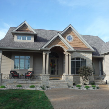 James Hardie Cobblestone Siding w/ Cedar Shake Siding