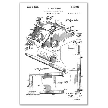 Vintage Woodworking Clamp Patent 20x30 Print on Canvas