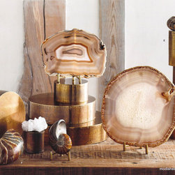 Roost Agate Slices & Brass Display Stands  - SKU: ST264 - Living Room Furniture