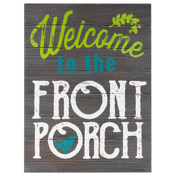 Welcome to the Front Porch Rustic Wood Wall Art