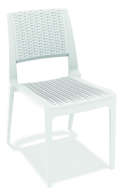 Verona Resin Wickerlook Stacking Patio Chairs Set Of 4 Modern Verona Resin Wickerlook Stacking Patio Chairs Set Of 4 White