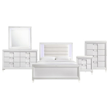 Picket House Charlotte Youth Full Platform 5-Piece Bedroom Set, White