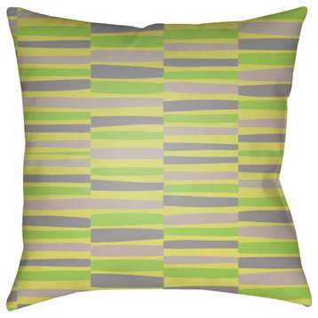 Littles by Surya Pillow, Lime/Yellow/Gray, 20' x 20'