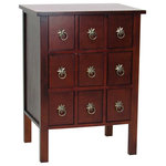 Wayborn - Newport Chest - With a dark cherry finish and decorative brass hardware on its the drawers, the Newport Chest boasts traditional appeal and ample storage space. The nine utility drawers can be used to store office supplies in your home study or to organize smaller belongings in the high-traffic areas of your home.