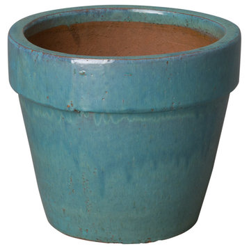 Medium Teal Round Flower Pot