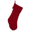 Set of 2 Knitted Polyester Red Christmas Stocking