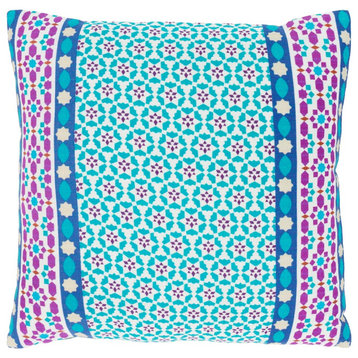 Lucent by Surya Pillow, White/Teal/Dk.Purple, 20' x 20'