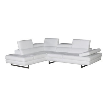 A761 Modern Leather Sectional Sofa, White