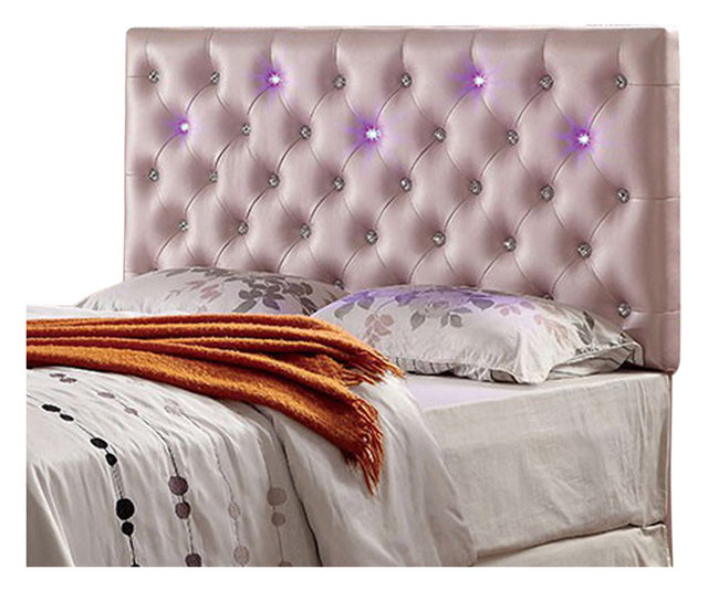 Upholstered King Size Headboard With Led Lighting Pink Upholstered King Size Headboard With Led Lighting Pink