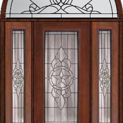 Prehung Sidelights-Transom Door 96 Fiberglass Brazos 3/4 Lite Glass - Front Doors