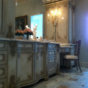Traditional:  The Grandeur of an Italian Provincial MasterBath Cabinetry & Walls