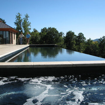 Infinity Edge Pool with Spa and Water Feature