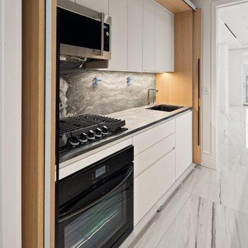Contemporary white kitchen in Williamsburg