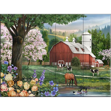 Ceramic Tile Mural, Spring Morning, HP, by Henry Peterson