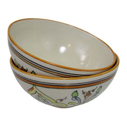 Le Souk Ceramique - Medium Deep Stoneware Serve Bowls, Set of 2, Salvena Design - Serving And Salad Bowls
