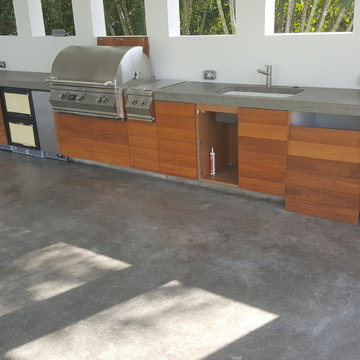 Concrete counters & Concrete floor - Summer Kitchen