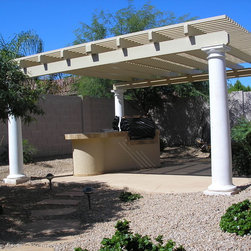 Freestanding Lattice over BBQ Grill - Gazebos