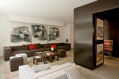 Living room - contemporary living room idea in New York