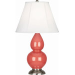 Robert Abbey - Robert Abbey OB11 Small Double Gourd - One Light Table Lamp - Shade Included: TRUE  Cord Color: BlackSmall Double Gourd One Light Table Lamp Steel Blue Glazed/Deep Patina Bronze  Ivory Fabric Shade *UL Approved: YES *Energy Star Qualified: n/a  *ADA Certified: n/a  *Number of Lights: Lamp: 1-*Wattage:150w A bulb(s) *Bulb Included:No *Bulb Type:A *Finish Type:Steel Blue Glazed/Deep Patina Bronze