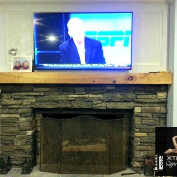 TV Mounted over Stone Fireplace, Holmdel NJ