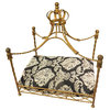 Jeweled Crown Gold Iron Dog Bed, Pet Canopy Metal Royal