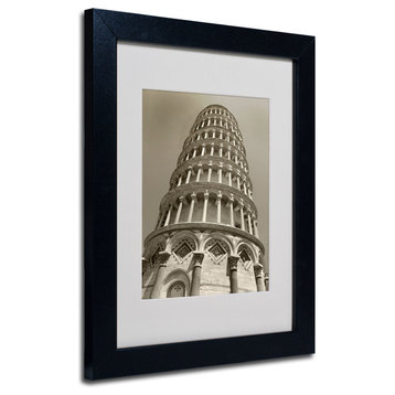 'Pisa Tower II' Matted Framed Canvas Art by Chris Bliss