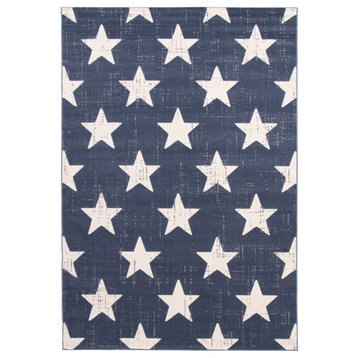 ECARPETGALLERY Kids Room Rug 3'11" x 5'7" Navy, Angel