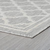 Shaila Transitional Geometric Gray/Cream Indoor/Outdoor Area Rug, 4'x5'