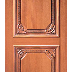 Single Door, Hand Carved 2-Panel in Mahogany - Front Doors