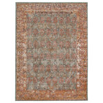 Amer Rugs - Eternal Pierson Area Rug, Teal, 9'10"x13'10", Bordered - Traditional designs developed to bring old world charm to your home or office. Flaunting deep, rich color palettes, this rug is versatile enough to easily fit into a traditional or transitional home. Featuring a vintage, weathered look and a super low pile, you'll love both its design and craftsmanship. Power-loomed in Turkey from 100% polypropylene, this rug is super durable and low-maintenance.