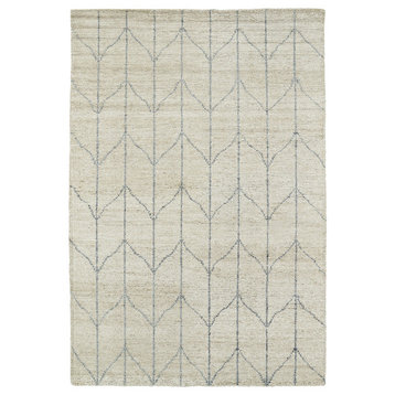 Kaleen Hand Woven Solitaire Sand Bamboo Silk Rug, 8'x11'