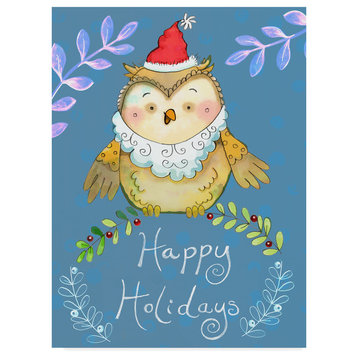 Valarie Wade 'Santa Owl' Canvas Art, 32"x24"