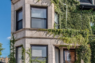 Transitional exterior home idea in Chicago