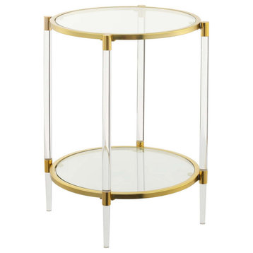 Royal Crest 2 Tier Acrylic Glass End Table