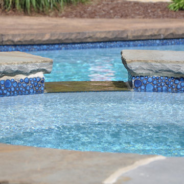 Midsize Pool with Spa and Traditional Diving Board