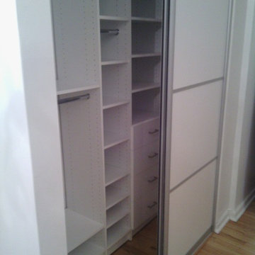 Reach in closets with sliding closet door