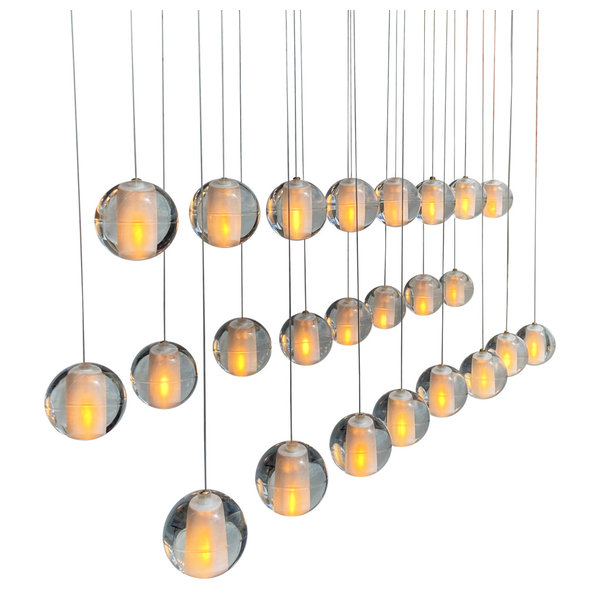 Bistro Clear Glass Globe Chandelier, 12 Light Brushed Nickel Finish Bistro Clear Glass Globe Chandelier, 12 Light Brushed Nickel Finish