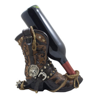 Fancy Cowboy Boot Wine Bottle Holder - Southwestern - Wine Racks
