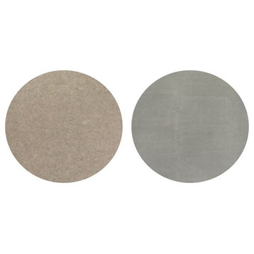 HomeRoots 6' Round Traditional Fabric Non Slip Rug Pad in Gray