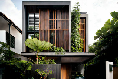 シンガポールにあるおしゃれな家の外観の写真