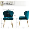 Luna Contemporary Side Chair With Tufted Back, Teal