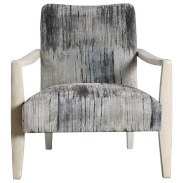 Uttermost Watercolor Gray Chenille Accent Chair, Natural White Off, 23587