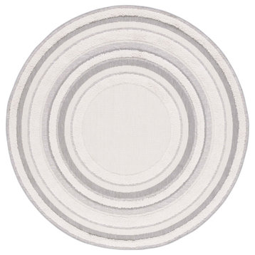 Safavieh Cottage Collection COT214A Rug, Ivory/Grey, 6'7" X 6'7" Round