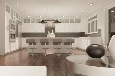 Design of new home - open concept kitchen with island and seating space