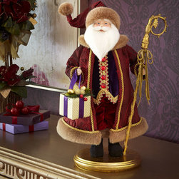 Burgundy Santa - Holiday Accents And Figurines